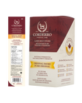 Corderro Premium Original Smoke Lamb Meat Sticks showing two beef jerky-style sticks with smoky appearance and textured surface.