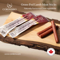 Corderro Premium Lamb Meat Sticks with smoky flavor and original seasoning, displayed in a close-up image.